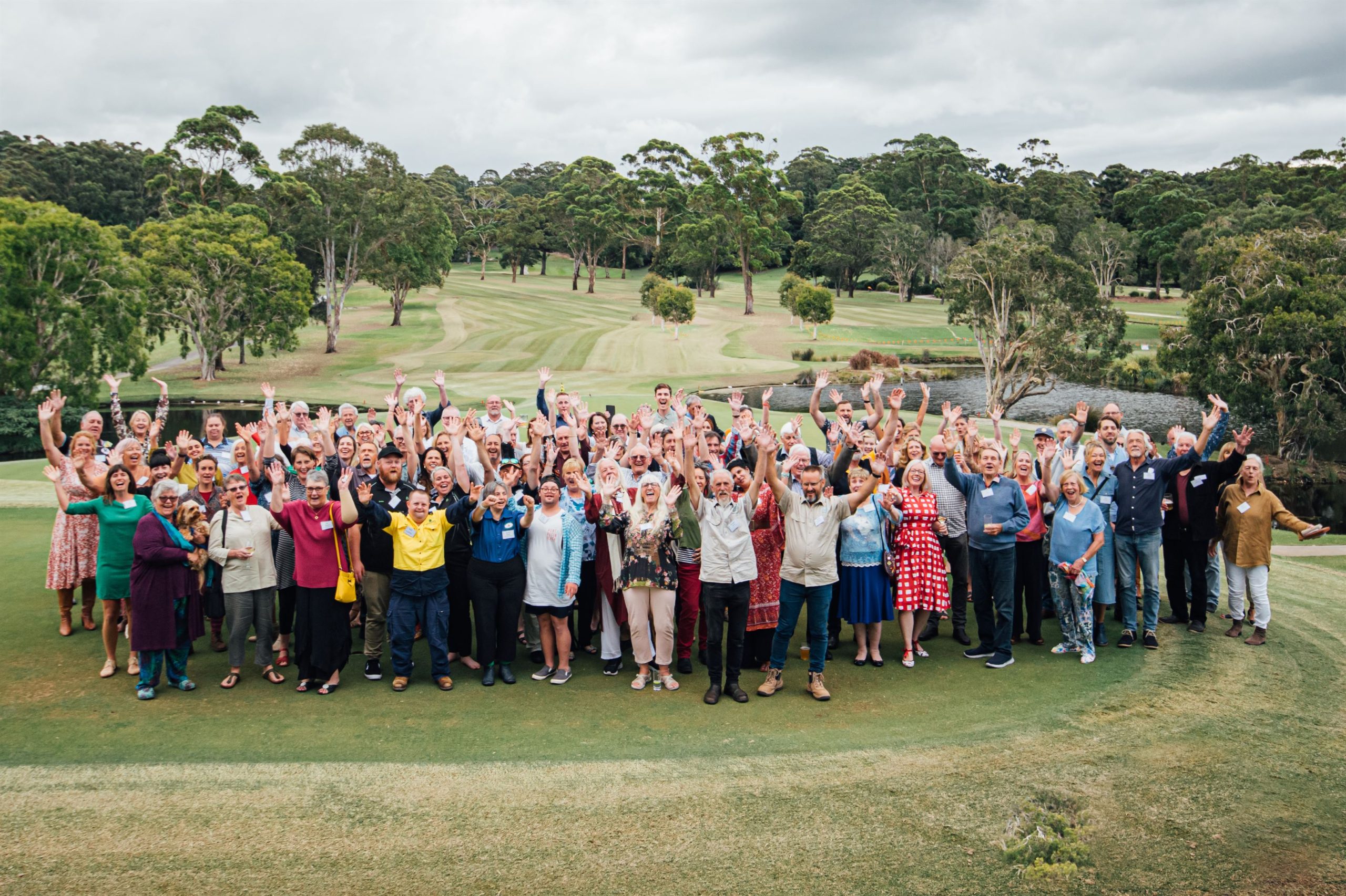 Donors and Recipients on the green at Byron Bay Golf Club for NRCF Community Grant Giving Event 2022