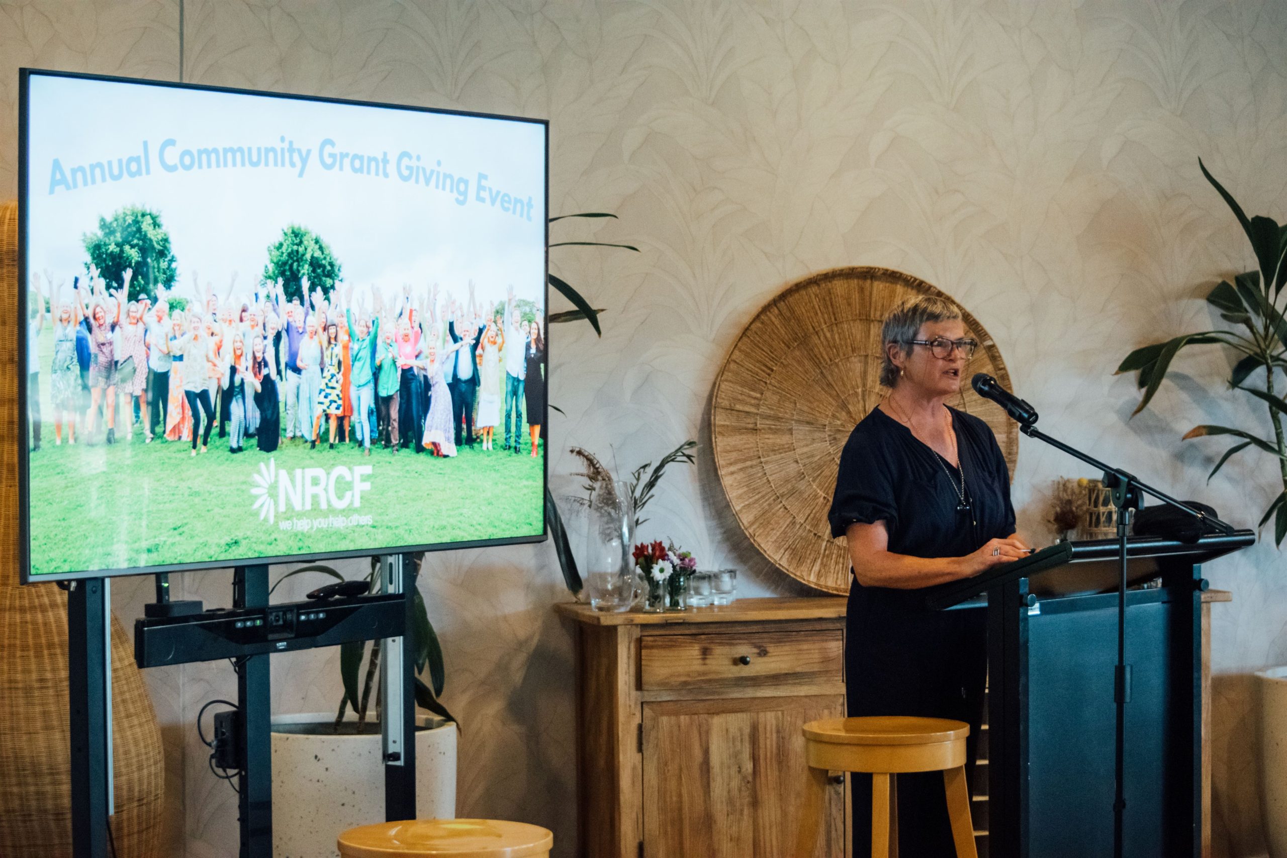Nell Schofield - speaking at the NRCF Community Grant Giving Event 2022