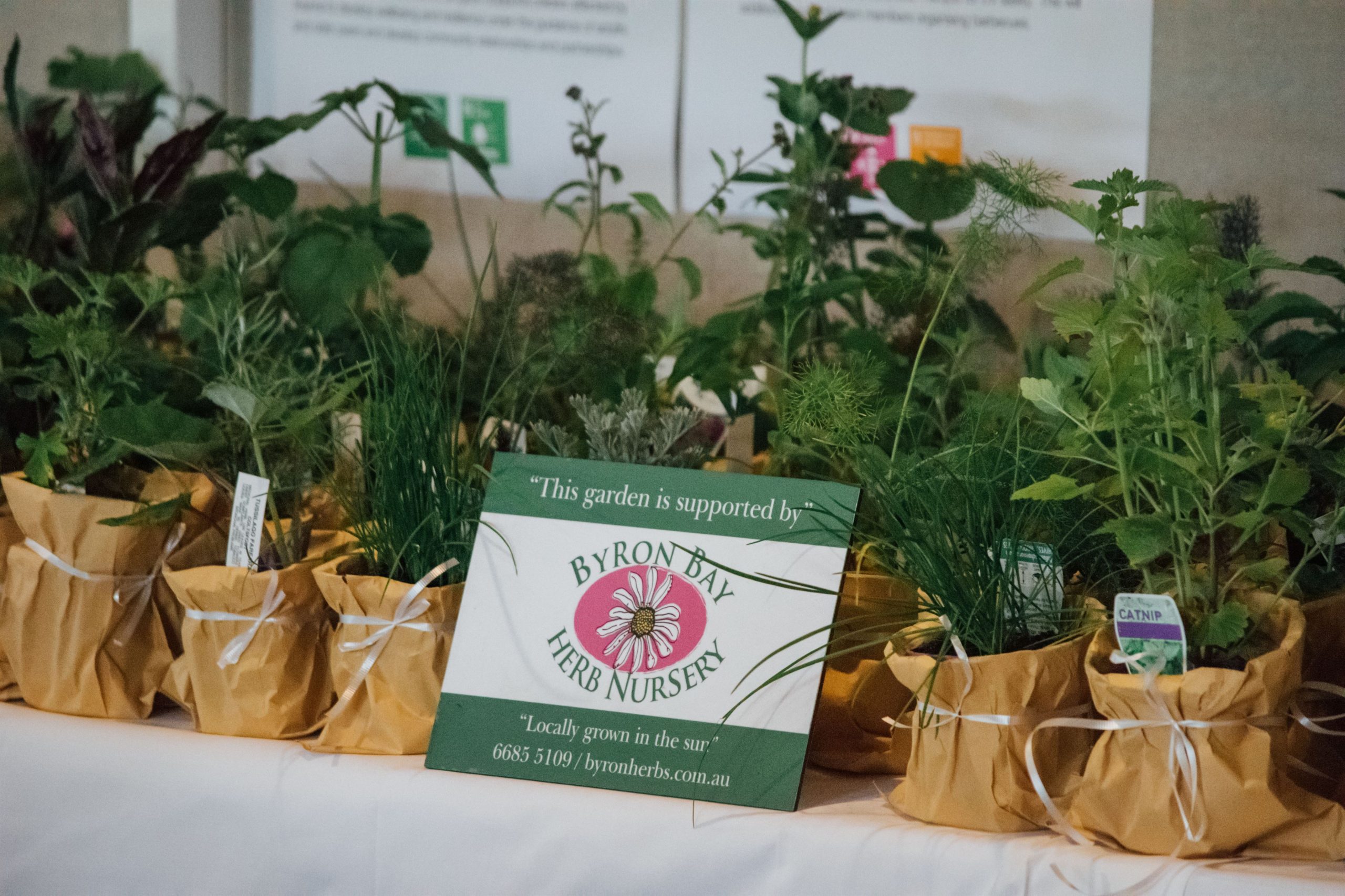 Table of plants gifted to donors and recipients at the NRCF Community Grant Giving Event 2022